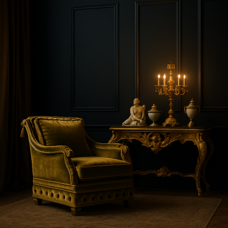 Golden Velvet Armchair