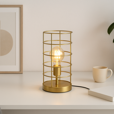 Caged Gold Table Lamp