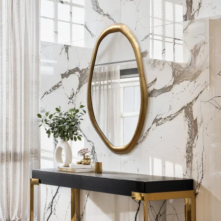 Marble Console Mirror Set